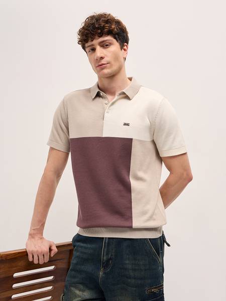 THE BEAR HOUSE Colorblock Men Polo Neck Multicolor T-Shirt