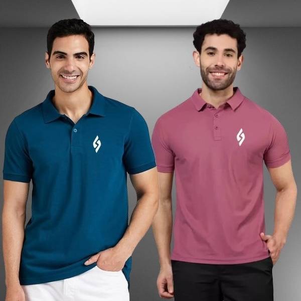 Elite Emporium Apparel Solid Men Mandarin Collar Multicolor T-Shirt
