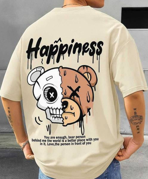 ERAGON FASHION Graphic Print Men Round Neck Beige T-Shirt