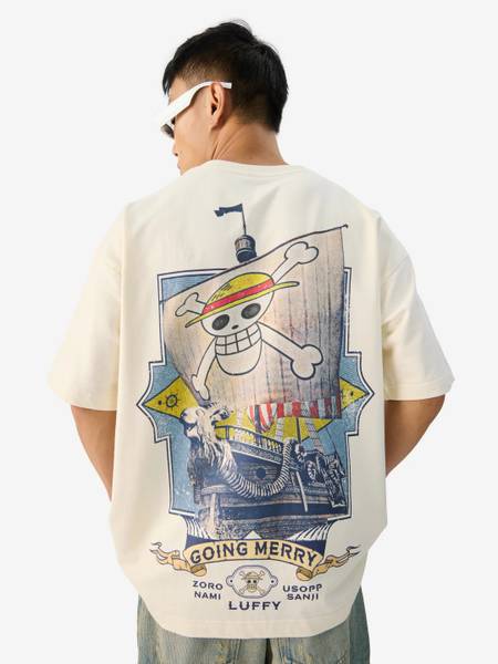 The Souled Store Printed, Typography Men Round Neck White T-Shirt