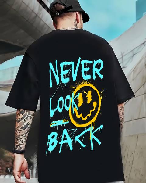 Crazybee Graphic Print Men Round Neck Black T-Shirt