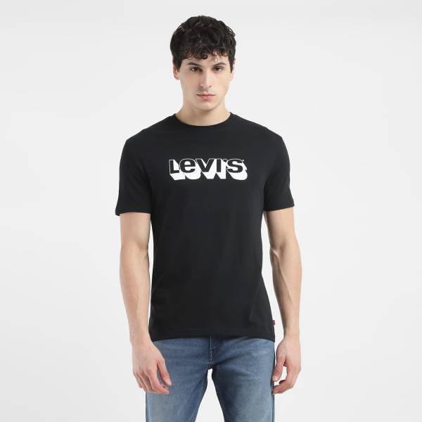 LEVI'S Graphic Print Men Crew Neck Black T-Shirt