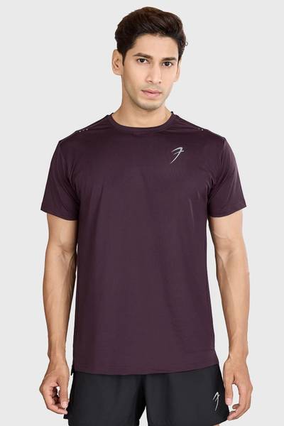 FuaarK Solid Men Crew Neck Purple T-Shirt