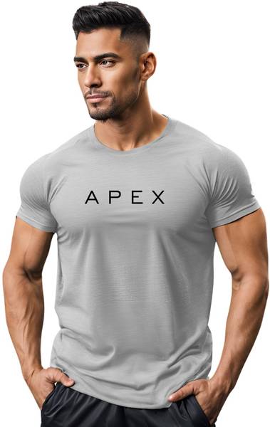 3colors Printed Men Round Neck Grey T-Shirt