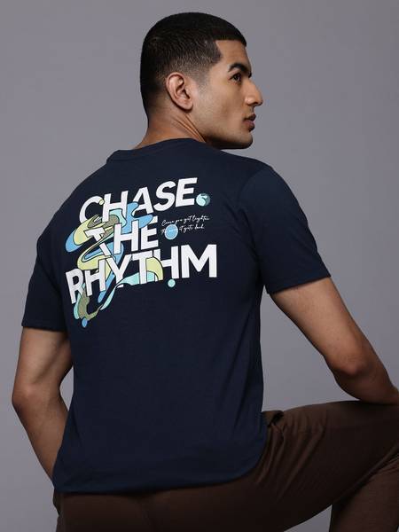 HRX by Hrithik Roshan Printed Men Round Neck Blue T-Shirt