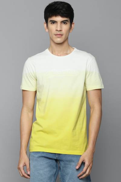 Allen Solly Colorblock Men Round Neck Yellow T-Shirt