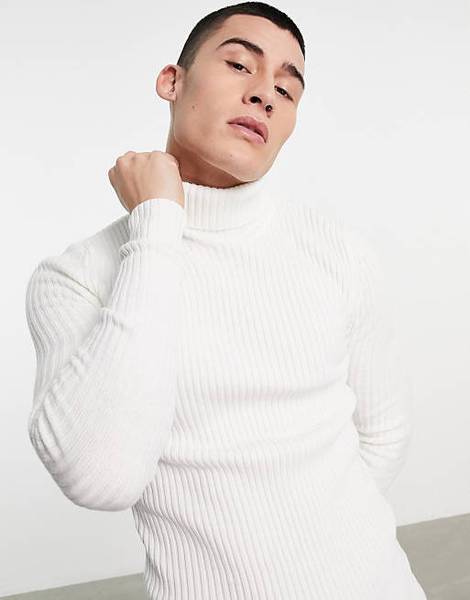 reyno sports Striped Men High Neck White T-Shirt