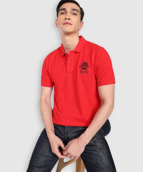 U.S. POLO ASSN. Solid Men Polo Neck Red T-Shirt