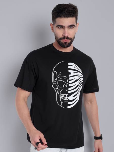 Go Devil Printed Men Round Neck Black T-Shirt