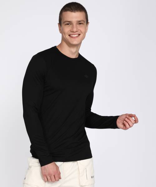 BEING HUMAN Solid Men Crew Neck Black T-Shirt