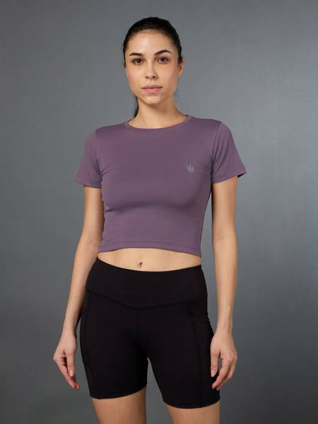Cult Self Design Women Round Neck Purple T-Shirt