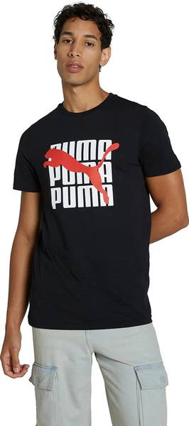 PUMA Printed Men Crew Neck Black T-Shirt