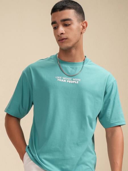 HIGHLANDER Printed Men Round Neck Green T-Shirt