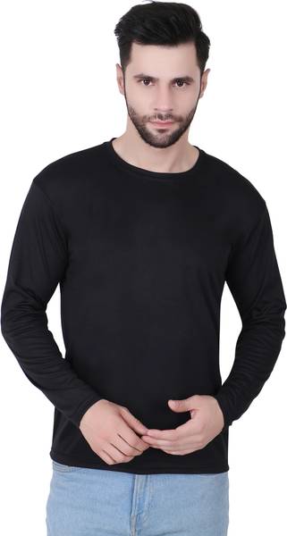 FABSHORE Solid Men Round Neck Grey T-Shirt