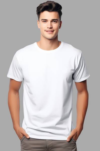 Checks & Squires Solid Men Round Neck White T-Shirt