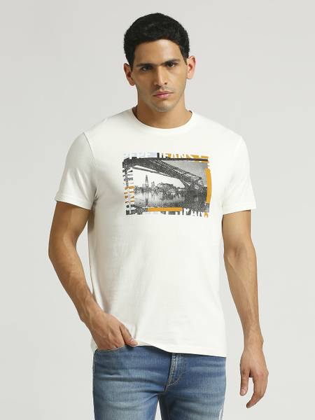 Pepe Jeans Printed Men Round Neck White T-Shirt