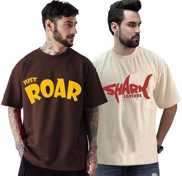Leotude Printed Men Round Neck Multicolor T-Shirt