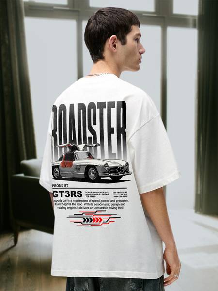 Pronk Printed Men Round Neck White T-Shirt