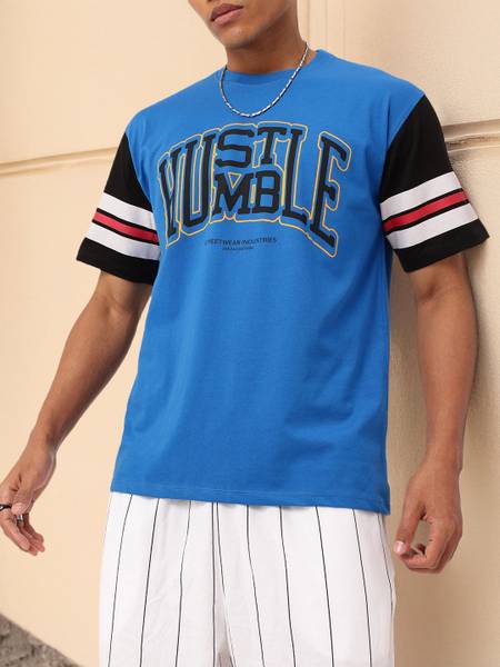 Kook N Keech Printed Men Round Neck Blue T-Shirt