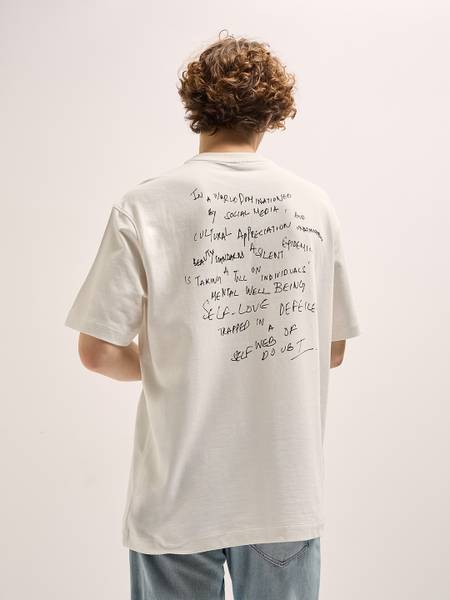 THE BEAR HOUSE Printed Men Round Neck White T-Shirt