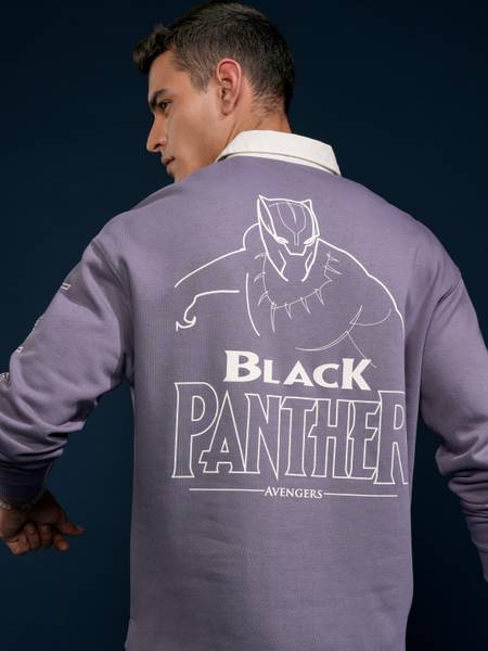 HIGHLANDER Printed Men Polo Neck Purple T-Shirt
