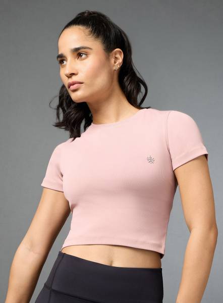 Cult Self Design Women Round Neck Beige T-Shirt
