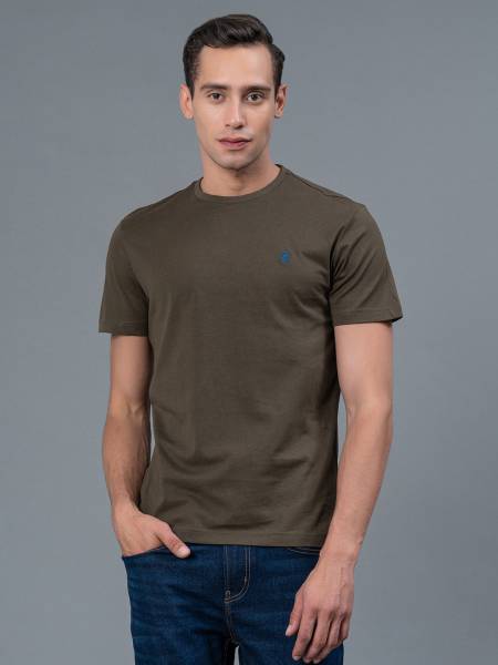 RED TAPE Solid Men Round Neck Green T-Shirt
