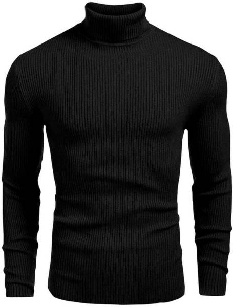 CAVDIA Striped Men High Neck Black T-Shirt - Price History