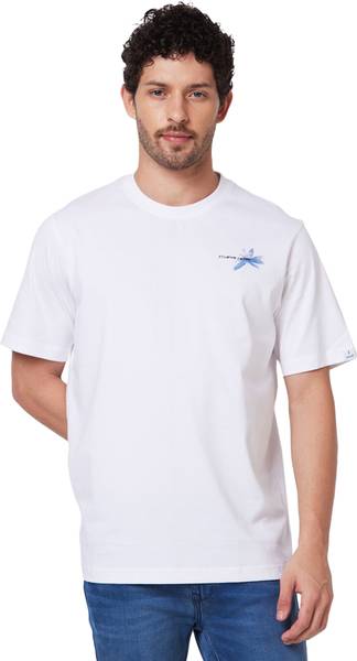 Spykar Solid Men Round Neck White T-Shirt