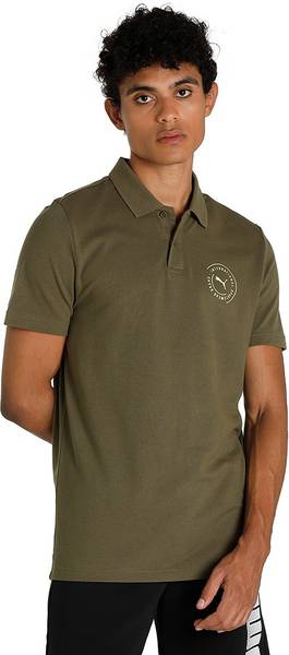 PUMA Solid Men Polo Neck Green T-Shirt