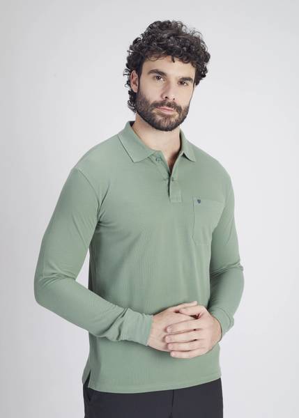 PRORIDERS Solid Men Polo Neck Green T-Shirt