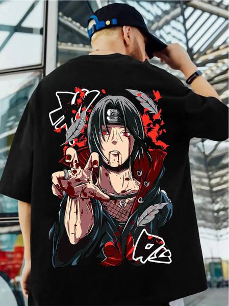 HouseOfCommon Graphic Print Men Round Neck Black T-Shirt
