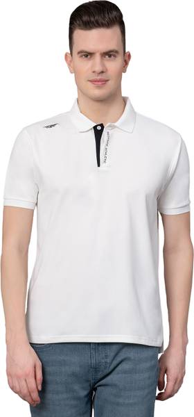 RED TAPE Solid Men Polo Neck White T-Shirt