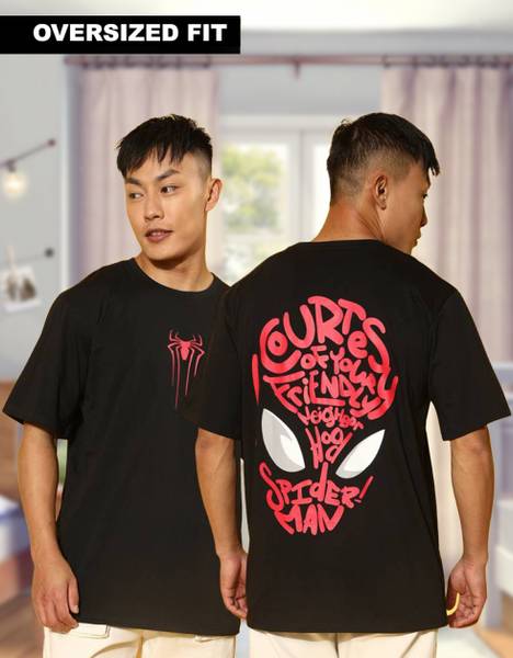 Veirdo Printed, Typography Men Round Neck Black T-Shirt