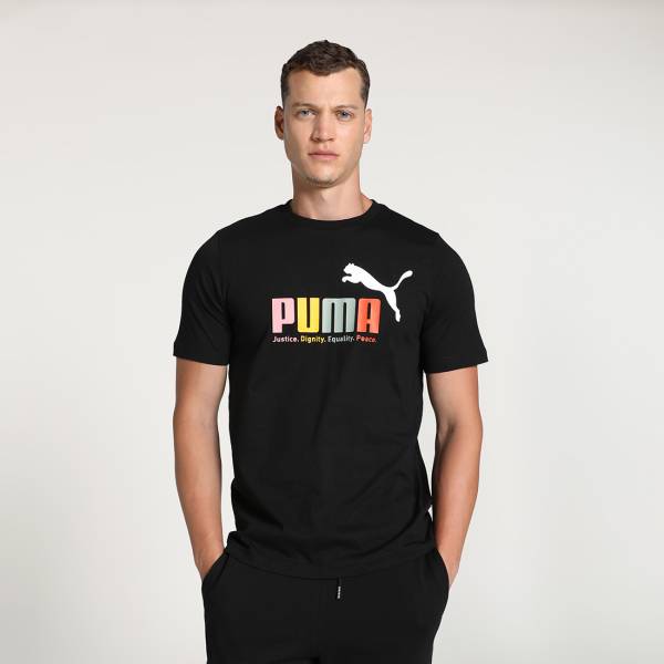 PUMA Printed Men Crew Neck Black T-Shirt