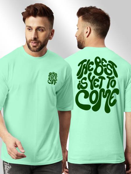 FTX Typography Men Round Neck Light Green T-Shirt