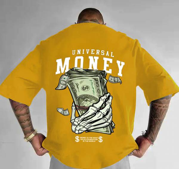 LGR FASHION Printed Men Round Neck Yellow T-Shirt