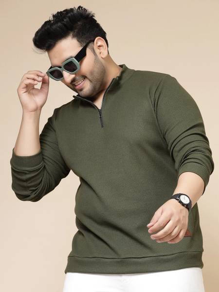 RIGO Solid Men Polo Neck Green T-Shirt