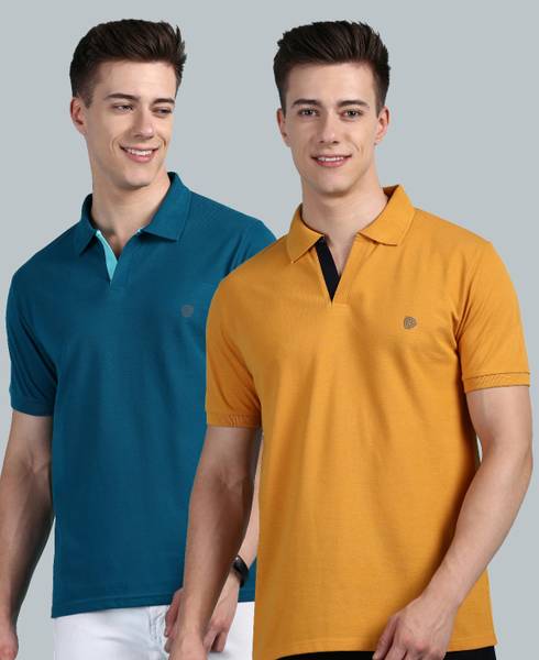 LUX cozi Solid Men Polo Neck Multicolor T-Shirt