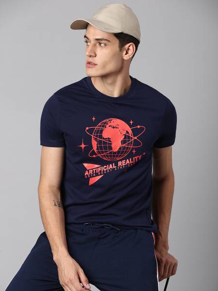 Hubberholme Graphic Print Men Round Neck Dark Blue T-Shirt
