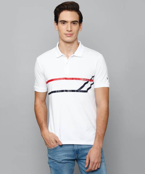 Allen Solly Graphic Print Men Polo Neck White T-Shirt