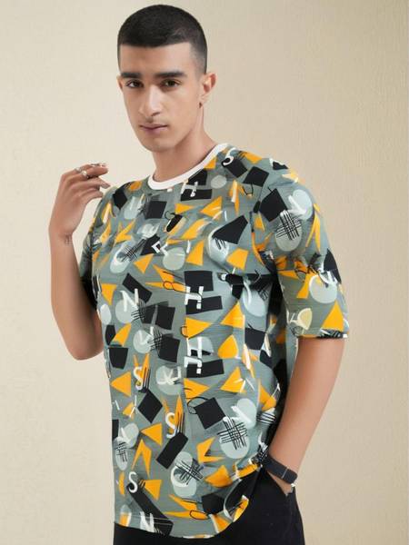 MACK JONNEY Printed Men Round Neck Multicolor T-Shirt