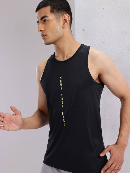 HRX by Hrithik Roshan Printed Men Round Neck Black T-Shirt