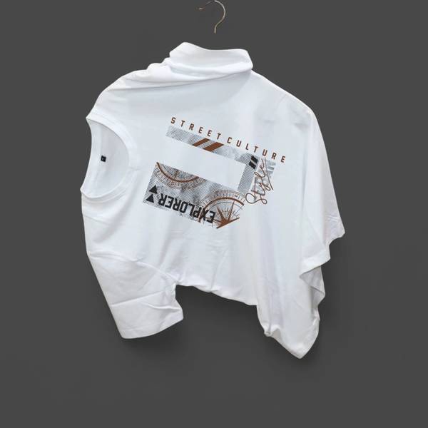Magneto Printed Men Round Neck White T-Shirt