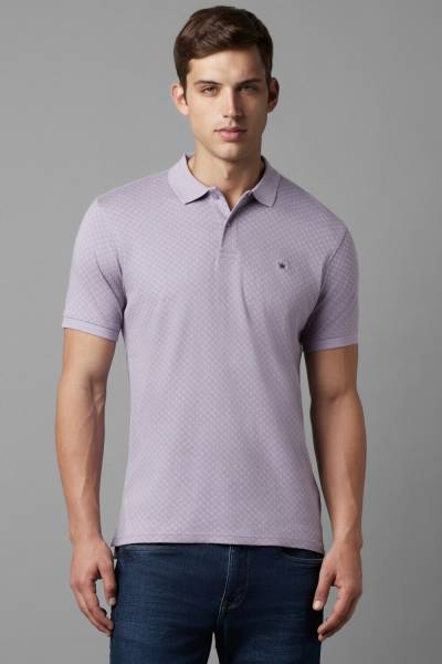 LOUIS PHILIPPE Printed Men Polo Neck Purple T-Shirt