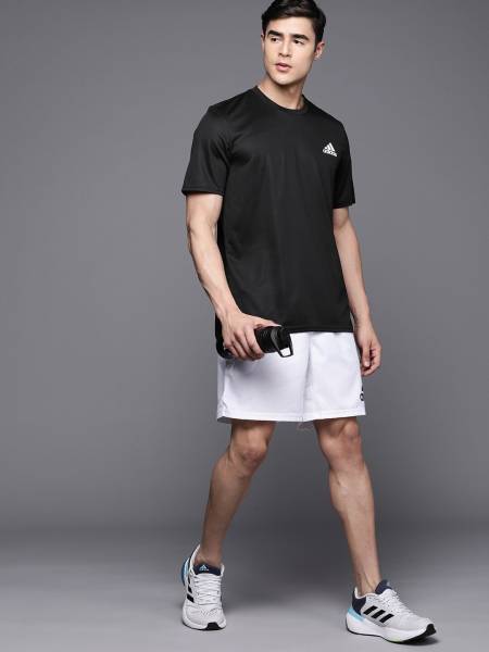 ADIDAS Printed Men Crew Neck Black T-Shirt