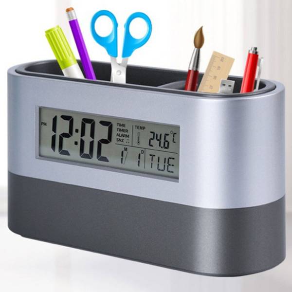 NXZ Digital Silver Clock