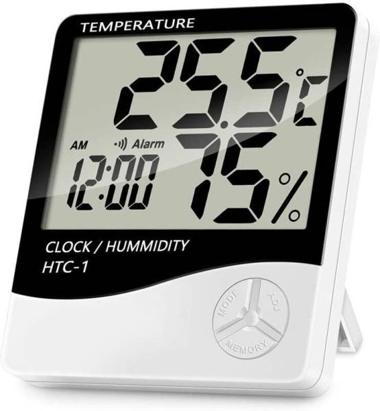 dinojames Digital digital Room Thermometer with Humidity Incubator Meter HTC-1 Thermometer Clock
