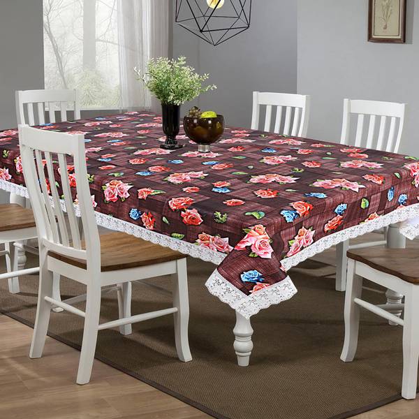KUBER INDUSTRIES Self Design 6 Seater Table Cover