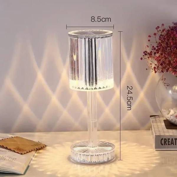 NightVibe Crystal Diamond Table Lamp | 16 Color Touch LED with Remote | USB Rechargeable Table Lamp